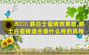 🐞 爵白士瓷砖效果图,爵士白瓷砖适合装什么样的风格